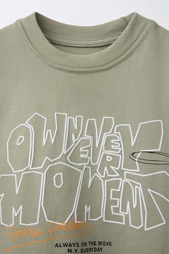 Image of Alan Jones Clothing Boys Oversized Cotton Printed T-Shirt | Round Neck, Short Sleeves, Casual Wear