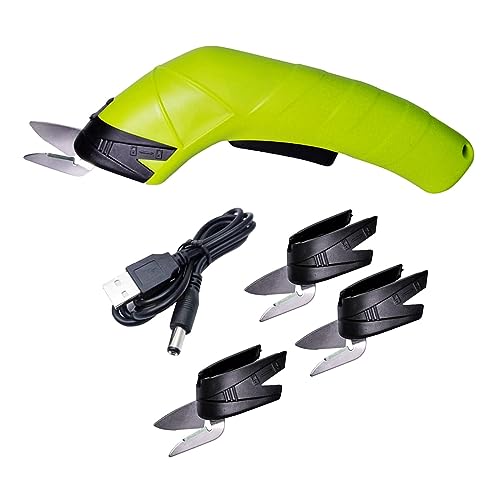 Tijeras eléctricas de corte recargables, para confección de tela, aleación, 4 cabezales