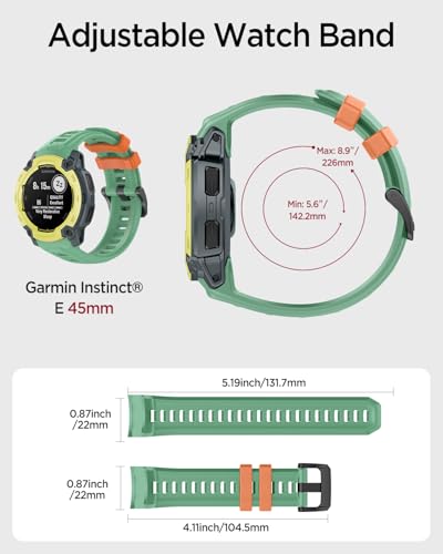 Correa de silicona para Garmin Instinct E 45mm miniatura 4