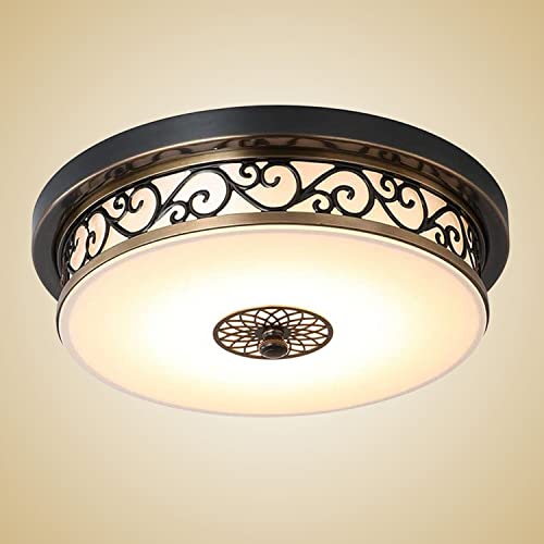 Plafonnier LED lueur chaude et forme ronde vintage pour eclairer la chambre avec douceur