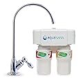 Aquasana 2-Stage Under Sink Water Filter System - Kitchen Counter Claryum Filtration - Filters 99% Of Chlorine - Chrome Faucet - AQ-5200.56