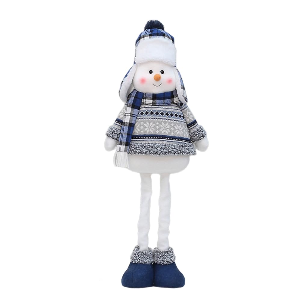 Figurine en peluche à longues pattes - Bleu - Décoration de Noël - Arbre de bureau - Décoration de fête