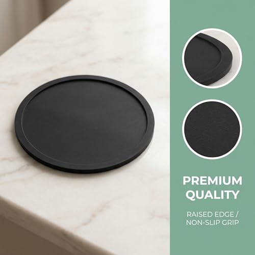 Dessous de verre durabilité renforcée en silicone noir pour protéger vos surfaces
