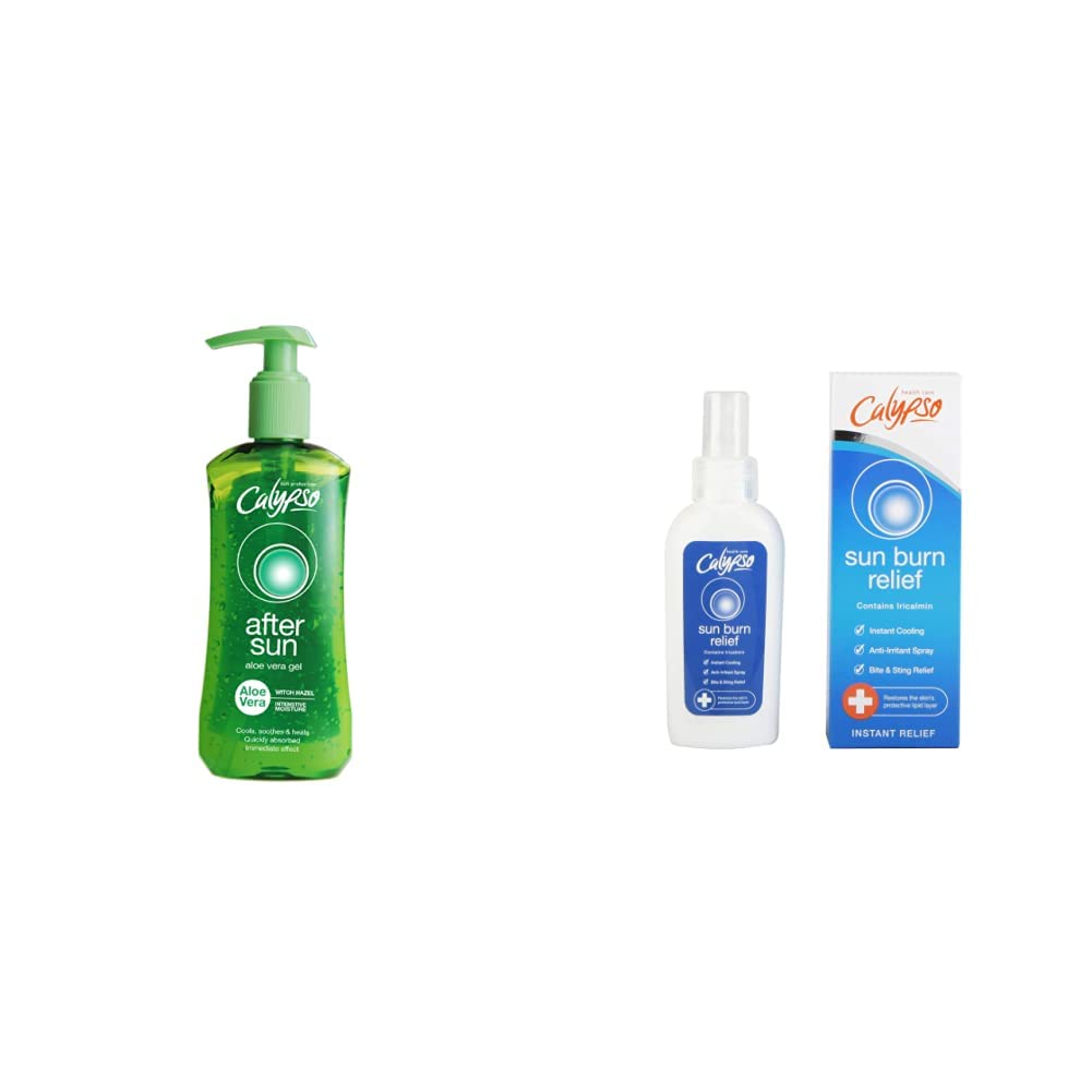 Calypso Aftersun Aloe Vera Gel 250ml & Sun Burn Relief Spray Amazon