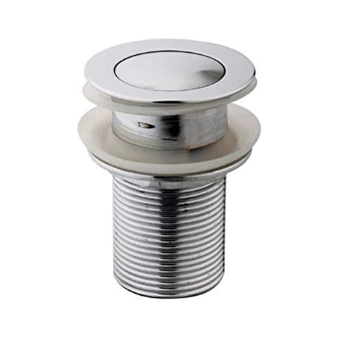 Home Supplies Unslotted Click Clack Basin Sink Tap Push Button Waste Disc Pop Up Plug Cover
