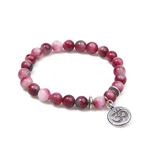 Pierre Naturelle Rouge | Bracelet élastique en cristal d'énergie pour hommes et femmes