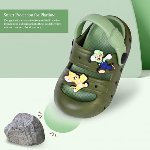 Image of GLJ Kids Comfort Clogs Sandals For Boy And Girl, 1 to 4 Years, Two-Strap Design, Easy To Wear Slip On, Dust and Waterproof, 7101