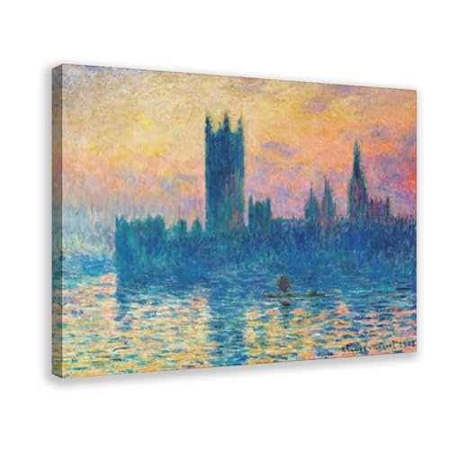 Impression sur toile Monet Houses of Parliament pour décoration murale salon et bureau