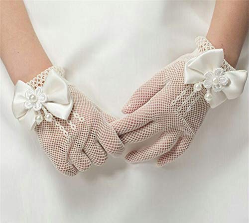 Girls First Communion Gloves Wedding Pageant Princess Glove with Bow2