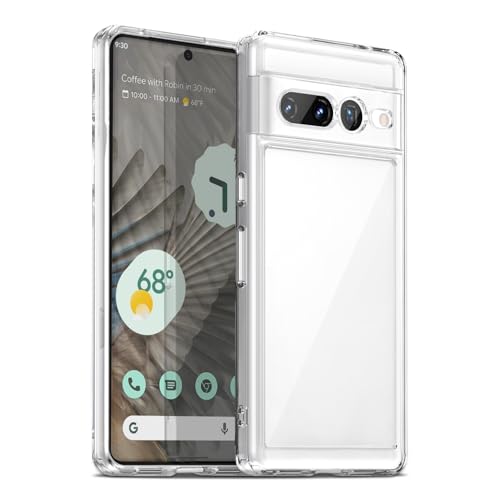 Image of Case for Google Pixel 7 Pro, Military Grade Drop Protection Phone Case, Yellowing Resistant, Anti-Scratch Hard PC Back, Shockproof Hard Ultra-Thin Protective Cover, Clear