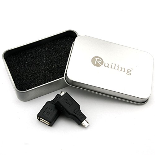 RuiLing 2-Pack USB 2.0 Micro USB Male to USB Female Host OTG Adapter for Samsung S3 i9100 i9300 Note 2.