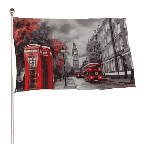 Drapeaux de jardin rouges de Londres grand format pour décoration extérieure