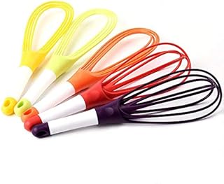 Limeow Colour Silicone Whisk Silicone Whisking Silicone Blending Whisking Whisk Chef Silicone Whisk Multi Color Silicone Whisks Whisking 5 Pieces for Blending Whisking Beating and Stirring