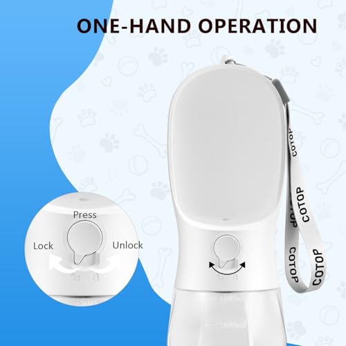 Image of Portable Dog Water Bottle, Leak-Proof Pet Water Dispenser with Water-Saving Reflow, One-Hand Operation & Dishwasher Safe Travel Bottle for Walking, Hiking & Travel