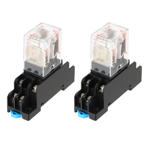 Image of sourcing map 2 Set AC220V/240V Electromagnetic Power Relay, 8-Pin 10A Power Coil Relay with LED Indicator and Socket Base DPDT 2NO 2NC for Industrial, Home Appliances and DIN Rail System