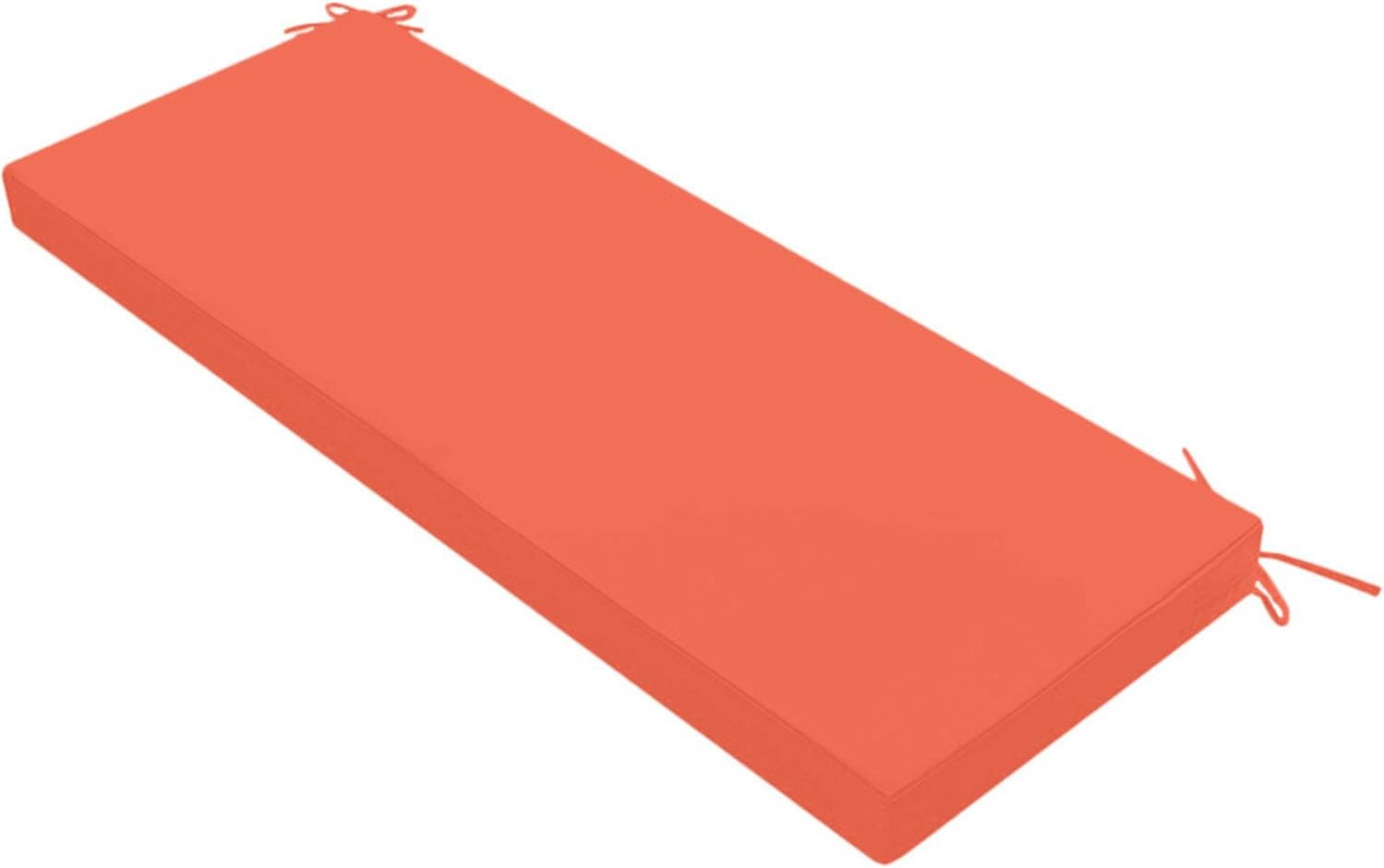 Outdoor Bench Cushion,Waterproof Bench pad,Patio Cushions with Tie Straps and Anti-Slip,for Garden Swing Porch Sofa Settee.(47x15x3In, Orange)
