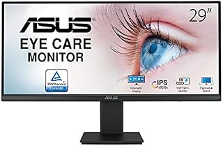ASUS VP299CL Eye Care Monitor â 29", 21:9 Ultra-wide FHD (2560 x 1080), IPS, HDR-10, USB-C, 75Hz, Adaptive-Sync/FreeSync, 1ms MPRT, Low Blue Light, Flicker Free, Wall Mountable