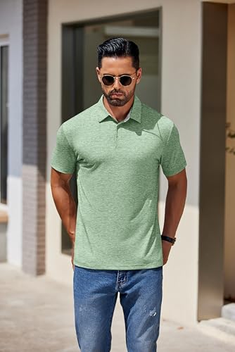 COOFANDY Men's Casual Polo Shirts Short Sleeve Classic Basic Tee Button Collar Shirt Summer Golf T-Shirt2