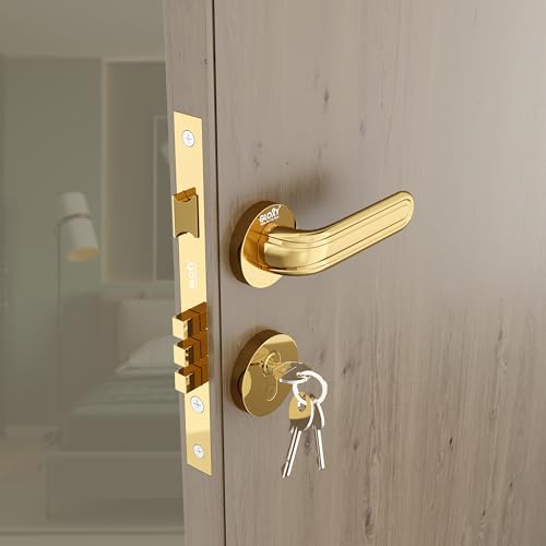 Image of GLOXY Mortise Door Locks for Main Door, Main Door Lock, Left & Right Door Compatibility Door Lockset with 3 Key Lock Body & Cylinder for Kitchen | Gold Finish (2 Years Warranty, Pack of 1)