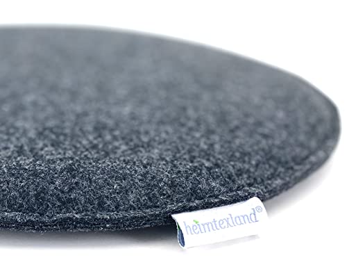 heimtexland ® 2er Pack Sitzkissen Filz Stuhlkissen Bodenkissen Polster Stuhlauflage Indoor Outdoor Kissen rund Typ631 Filzkissen anthrazit meliert 35x35 cm 2 Stück