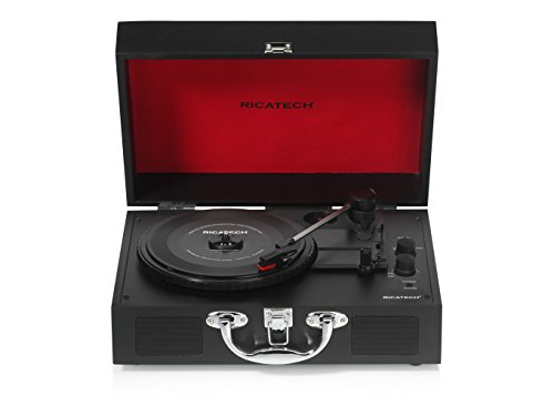 Ricatech RTT21 Tourne-Disque, Tourne-Disque Portatif Léger avec des Hauts-Parleurs, Trois Vitesses, RCA, Bluetooth, Prise Casque, Lecture MP3. Magnifique Valise de Lecteur de Style de Vinyle (Noir) - Les Beatles, Paul McCartney, John Lennon, RIngo Starr, George Harrison Ricatech RTT21 Tourne-Disque, Tourne-Disque Portatif Léger avec des Hauts-Parleurs, Trois Vitesses, RCA, Bluetooth, Prise Casque, Lecture MP3. Magnifique Valise de Lecteur de Style de Vinyle (Noir) – Image 5