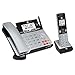AT&T TL86103 DECT 6.0 Connect to Cell 2 Line Answering System with Caller ID/Call Waiting, 1 Corded & 1 Cordless Handset, Silver/Black (Renewed)