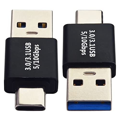 Leehitech Adaptador USB C Macho a USB3.0 Macho, Adaptador Tipo C a USB 3.0, Type C Macho a Adaptador USB3.0 OTG Conversor 10Gbps Rapida para Huawei, Mi, Smartphone (2 Pack) Cover