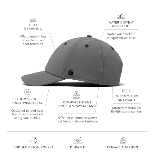 melin A-Game Infinite Thermal, Granite Gray, Men's Performance Snapback Hat by melin - Used condition - Image 2