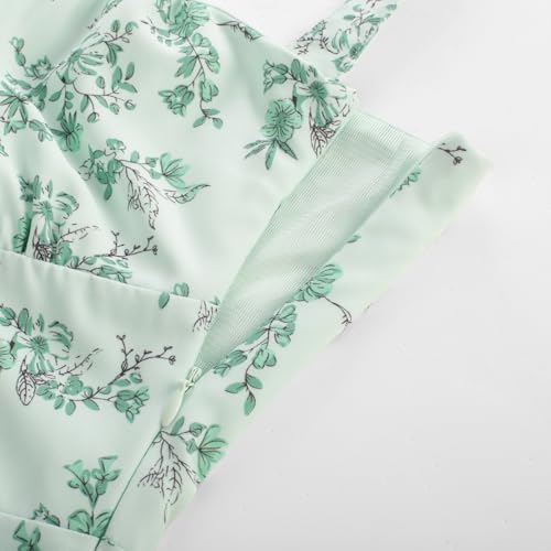 Image of Belle Poque Vintage Floral Dress for Women 2026 Summer A-line Sleeveless Flowy Midi Elegant Wedding Guest Cocktail Dress