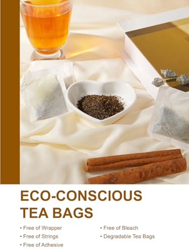 Image of TeeLux Hot Cinnamon Black Tea, Black Tea with Cinnamon, Clove, Smooth & Spicy & Sweet Flavor, Caffeine-Free, 100 Count
