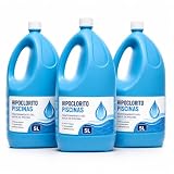 Hipoclorito para Piscinas Exteriores 15L, Cloro Líquido, Pack 3x5L