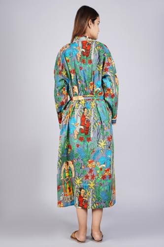 Image of Cotton Women Stylish Printed Kimono, Bath Robe,Night Wear Suit,Swim Wear, Night Dress, Beach Wear