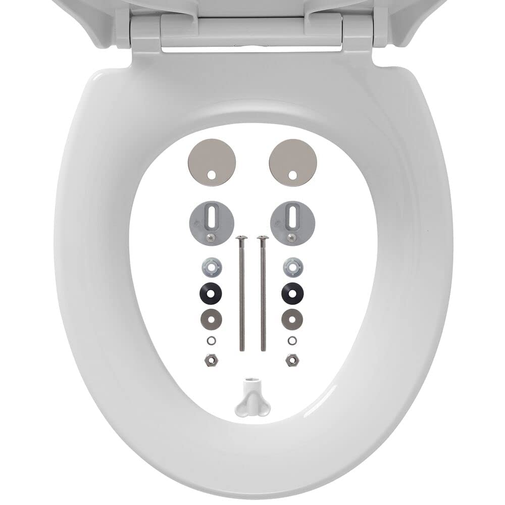 Tiger Tulsa Toilettensitz mit integriertem Kindersitz, WC-Sitz mit Absenkautomatik und Easy-Clean-Funktion, integrierter Sitz für Kinder mit magnetischer Halterung, Weiß, Edelstahlbefestigung