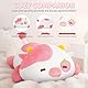 Mewaii Süßes Erdbeer-Kuh Kuscheltier Plüschkissen für Kinder,Weiche 33 cm Kuscheltiere,Kawaii Plüschtier Kuh,Entspannungs und Dekorationskissen für Mädchen