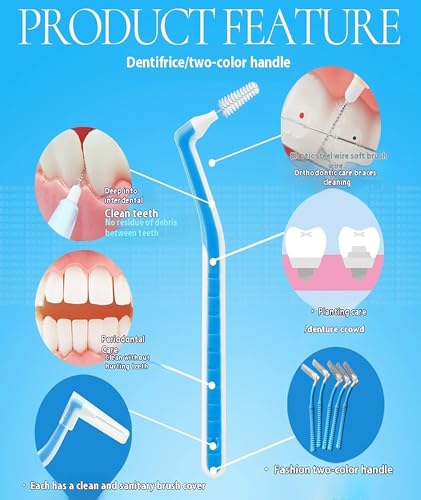 Image of 25 Pcs dental floss, Interdental Brush Ultra Tight Bristles Tooth Flossing Head Oral Dental Hygiene Brush Tooth Pick Flosser Toothpick Sticks For Teeth Oral Dental Care Brush Cleaning Tool