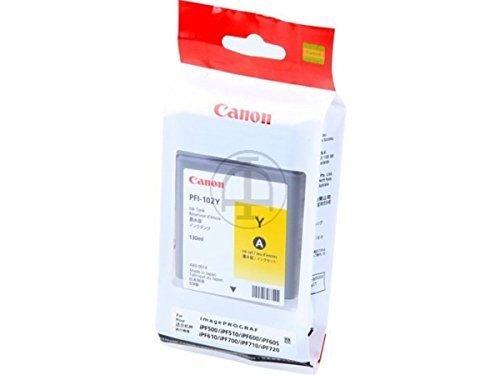 Canon PFI-102Y encre jaune pour impression de plans CAO et affiches interieures