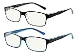 Yogo Vision Blue Light Blocking Computer Glasses Anti Glare Reduces Eyestrain for all Screens and Computers Men and Women Shiny Black Inner Clear Shiny Black Inner Blue