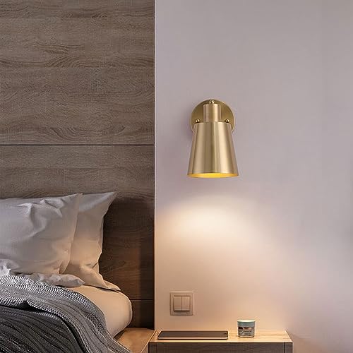 Lámpara de pared moderna industrial E27 con acabado dorado pulido 8