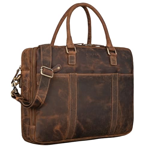 Sacoche d'affaires cuir STILORD Drake pour ranger un grand ordinateur portable