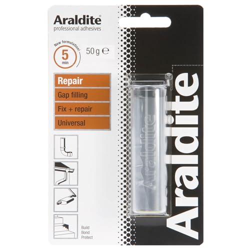 Araldite Repair Putty Extremely Hard Setting Filler Solution with High Temperature Resistance For Durable Bonding & Repairs 50g, Colour May Vary