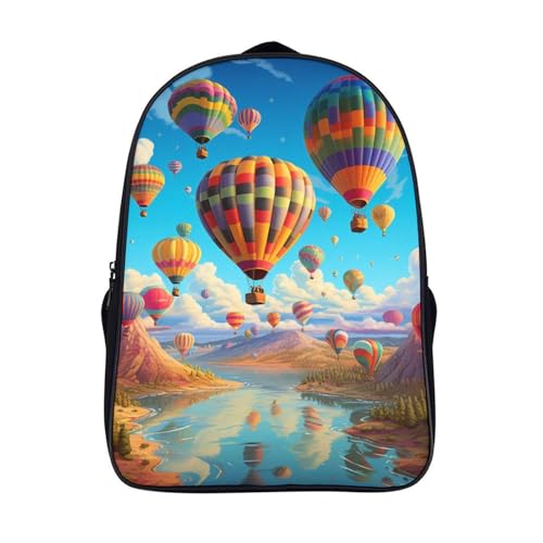 Mochila escolar de globo aerostático impermeable para niñas y niños estudiantes de lienzo 40cm