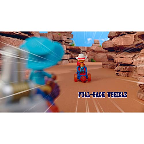 Dino Ranch Vehicle - Features Pull Back 5” Dino Blitz Chariot & 3” Dino Rancher Jon - Three Styles To Collect - Toys For Kids Featuring Your Favorite Pre-Westoric Ranchers #TOP7