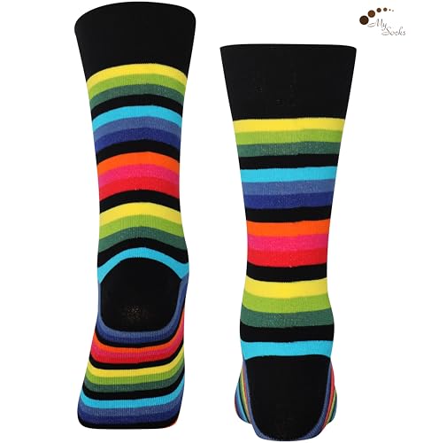 Image of Mysocks Unisex Extra Fine Combed Cotton Rainbow Socks | Seamless Toe | Reflect Your Style | Make Your Steps Enjoyable