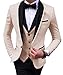 Men's Suit Formal 3 Pieces Slim Fit Shawl Lapel Solid Prom Tuxedos Wedding Groomsmen(Blazer+Vest+Pants) Beige