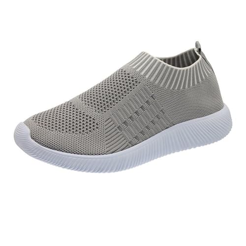 Genérico Bambas Casual Tenis de Mujer Fitness Zapatos Zapatos de Mujer Zapatos Casuales de Verano Hueco Transpirable Tacón Zapatos Casuales de Zapatillas Retro Mujer Bambas Running Mujer (Grey, 43)