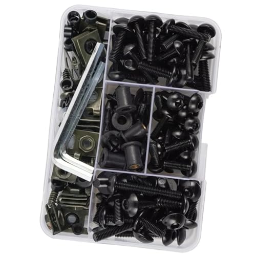 オートバイフェアリングイネジ Compatible With MV For Agusta For F4 For 1000S For EV02 For Senna 2002 バイク用ボディワークネジ フェアリングボルト ネジ ボルトキット 190個(Blac