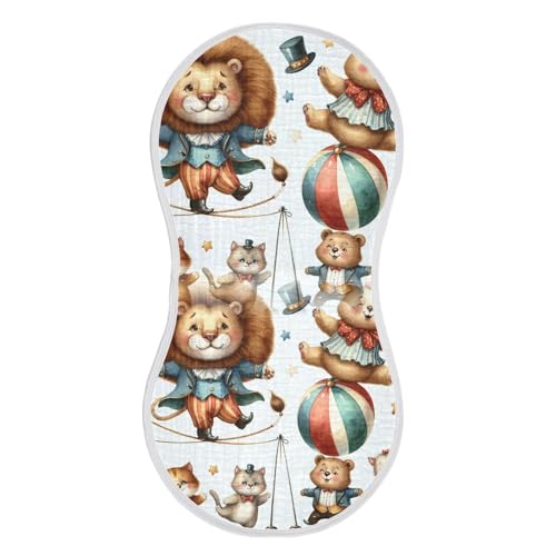 Muslin Baby Burp Cloths, Funny Animals Cotton Soft Burp Cloths for Newborns​​, Extra Absorbent Burp Cloths 4-Pack​​, 22 x 11 Inch2