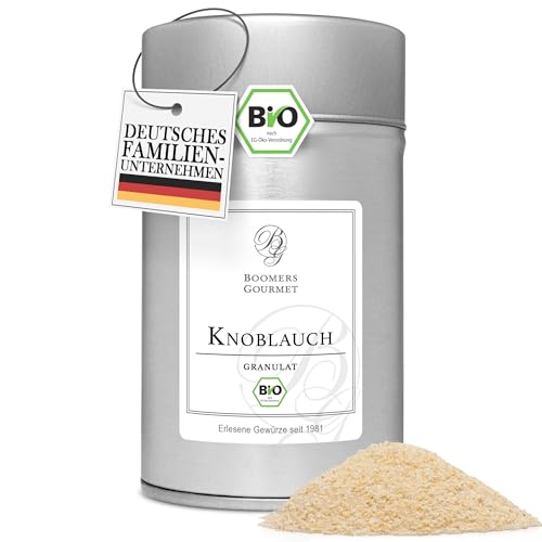 Boomers Gourmet - BIO Knoblauchpulver I Knoblauch granuliert I Knoblauch Pulver fein - Gewürzdose...