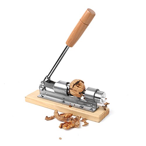 Anwenk Heavy Duty Nutcracker Pecan Nut Cracker Walnut Plier Opener Tool Desktop Wood Base & Handle - Image 5