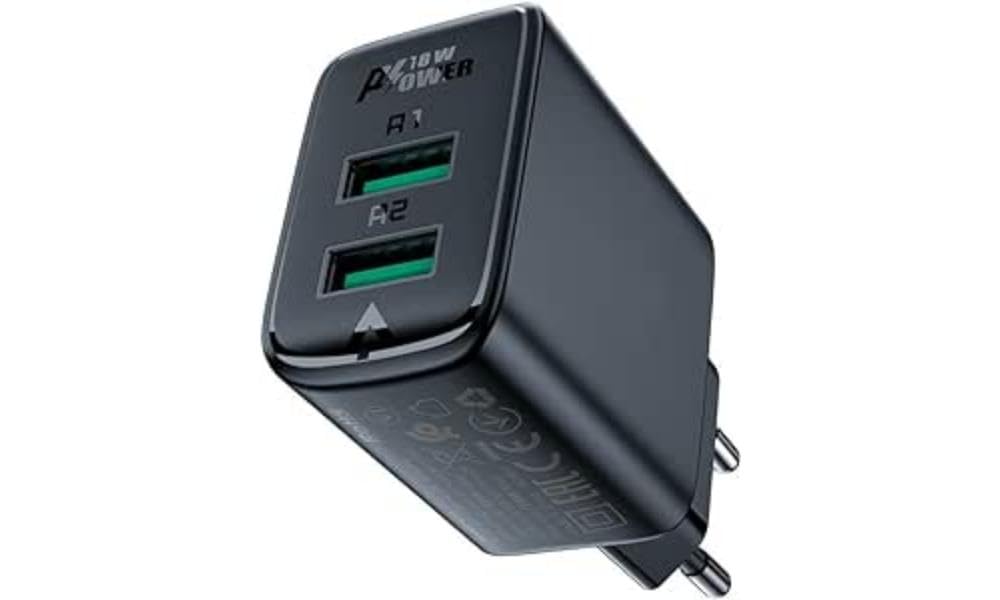 ACEFAST Wall Charger A33, 2 x USB, 18 W, QC3.0 (Czarna)
